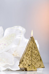 Christmas golden and white decoration.