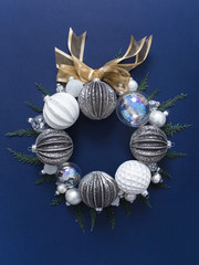Wreath from Christmas baubles.