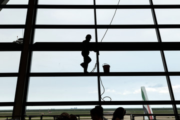 Glass cleaning cleaning by spiderman © oasizz