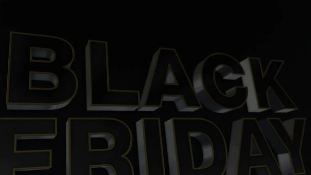 black friday event animation, light flickering that reveal the text (3d render)