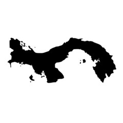 Black map country of Panama