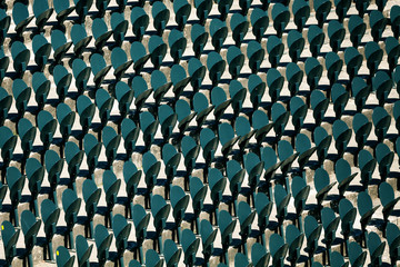 Fototapeta premium Rows of folding chairs at the outdoor theater