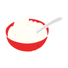 flat color style cartoon bowl of porridge