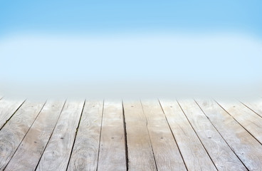 A wooden bridge in the mist