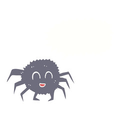 flat color illustration of a cartoon spider