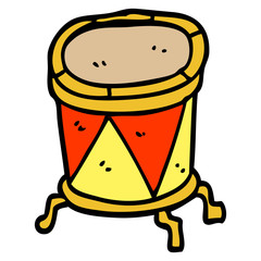 cartoon doodle drum on stand