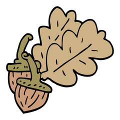 cartoon doodle acorn