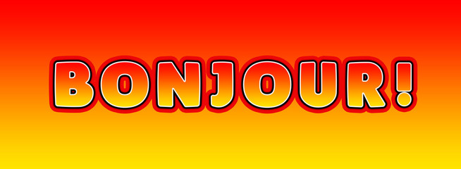 Bonjour! - gaming text written on orange yellow background © Hepta