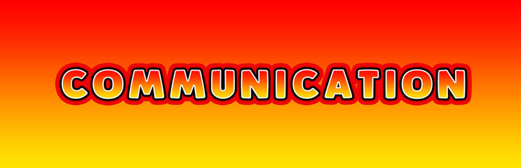 Communication - gaming text written on orange yellow background