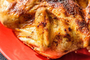 baked chicken close up