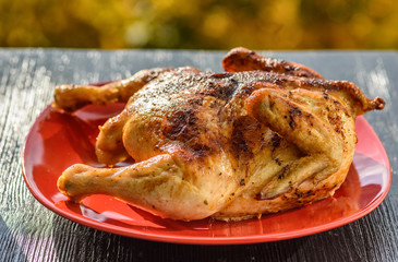 baked chicken close up
