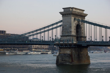Obraz premium Bridge in Budapest over the river Danube