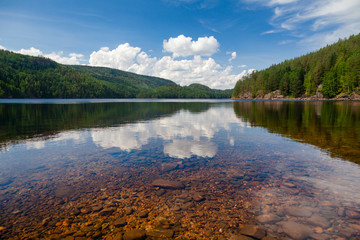 Crystal clear water of Lake Langen Telemark Norway