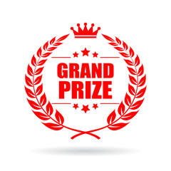Grand prize laurel vector icon