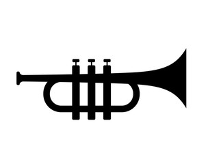 Trumpet silhouette vector icon - obrazy, fototapety, plakaty