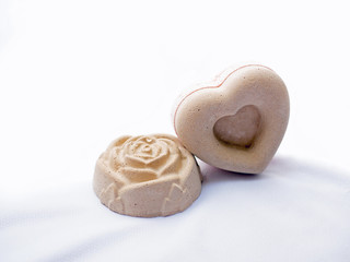 Valentine hearts made of concrete