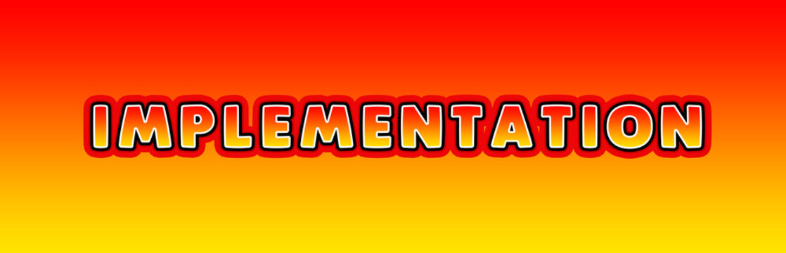 Implementation - gaming text written on orange yellow background