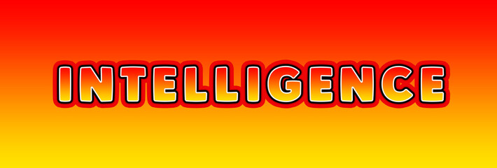 Intelligence - gaming text written on orange yellow background