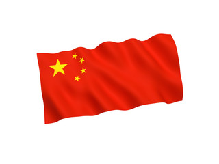 China flag on white background