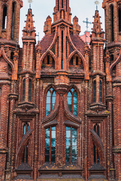 Facade of brick church