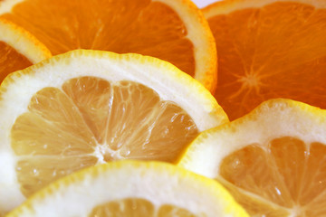 slices of orange and lemon