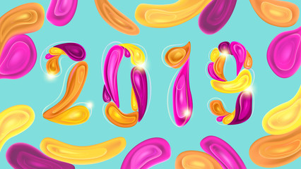 2019 New Year Card or Poster Design