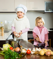 Kids learn how to cook mushrooms