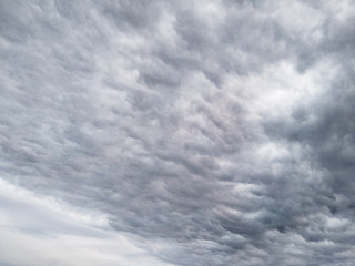 Heavy clouds, overcast skies on a cold autumn day.