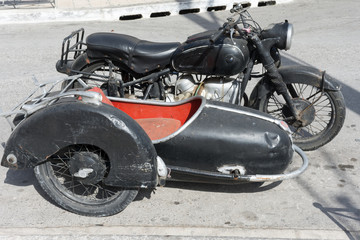 vintage motorcycle with cradle