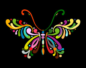 Ornate colorful butterfly for your design
