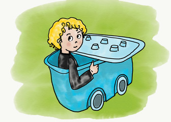 child sitting in box