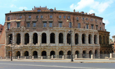 Obraz premium Rome Italy. View to the Theatre of Marcellus (Italian: Teatro di Marcello)