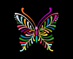 Ornate colorful butterfly for your design