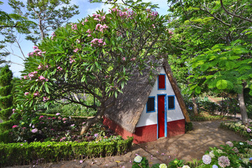 Fototapeta na wymiar Traditional thatched house, Madeira island, Portugal