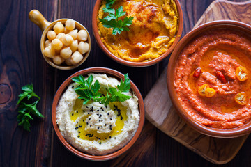 different hummus bowls
