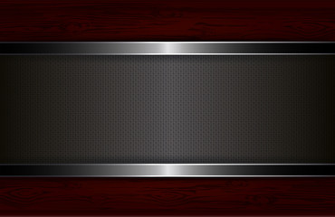 Obraz premium Geometric red background with silhouette of a metal grill with edging.