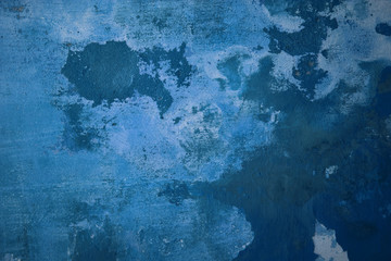 Grunge wall blue background. Abstract old texture with copy space