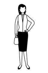business woman standing character