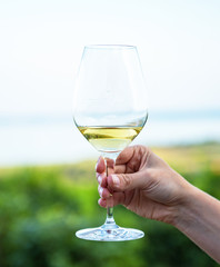 Glass of wine in hand
