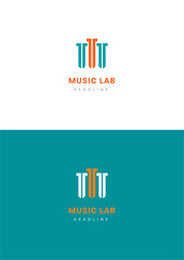 Music lab logo template.