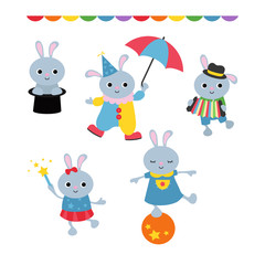 Set of circus animals.