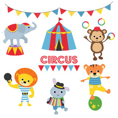 Set of circus animals.