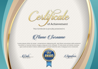 Certificate of Achievement. Template. Premium.