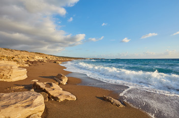 rocky coast of the island of Cyprus