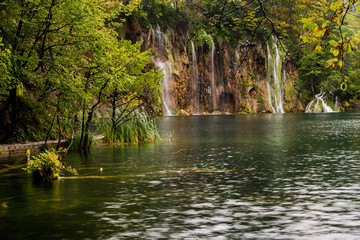 Fototapeta na wymiar Plitvice National Park Sidewalk Lake Waterfalls - Studio Fenkoli photography by Tiina Söderholm