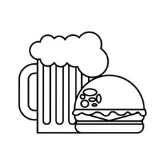 burger beer glass fast food