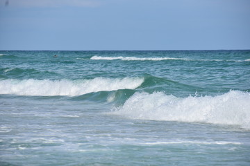 waves breaking on the beach