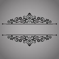Vintage black element. Graphic vector design. Damask graphic ornament