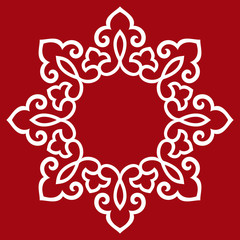 Decorative frame Elegant vector element for design in Eastern style, place for text. Floral red border. Lace illustration for invitations and greeting cards