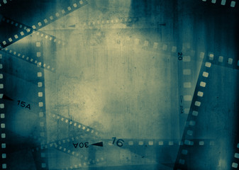 Grunge film strip frames movie background